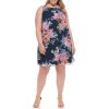 Women's Sleeveless Printed Chiffon Shift Mini Dress