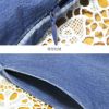 Women V-Neck Vintage Asymmetrical A-Line Dress Half Sleeve Buttons Retro Slim Chinese Denim Dresses