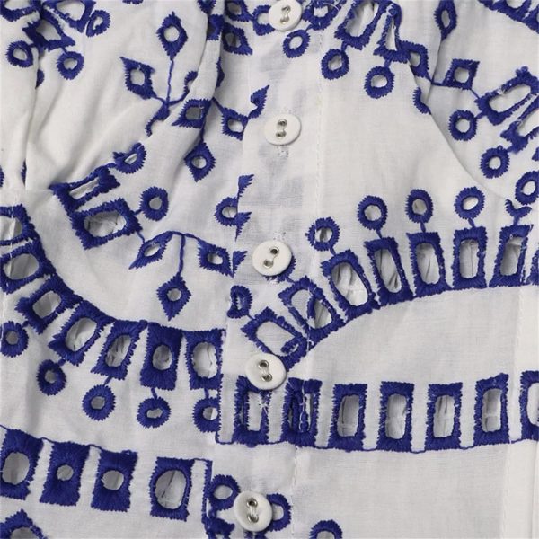 Women Summer Sundress Holiday Print Embroidery Sleeveless Tank Elastic Back Cocktail Party Dress
