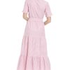 Women's Ruffle Neck Tiered Maxi with Sash