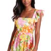 Women's Elastic Ruffle Sleeve Square Neck Maxi Dress Easy Summer Fun Vacation