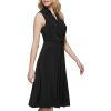 Women's Collared Twisted Waist Midi Dress