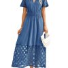 Simplee Womens 2025 Summer Boho Maxi Dress V Neck Empire Waist Long Flowy Dresses with Pockets