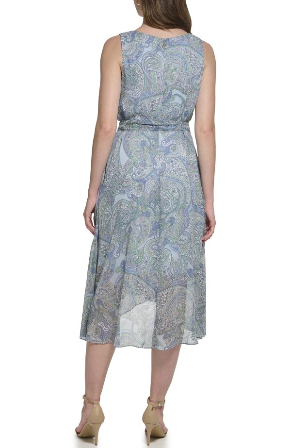 Women's Sleeveless Midi Faux Wrap Chiffon