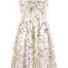 Women 2025 Summer Dresses Tie Front V-Neck Spaghetti Strap Button Down A-Line Backless Swing Midi Dress