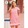 Ruffle Short Sleeve Dress - 50+ UPF Sun Protection Resort Wear, Casual Sun Dress
