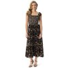 Women's Clarice Cap Sleeve Smocked 2 Tiered Maxi Dress Standard