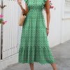 Womens Summer Casual Dresses Cap Sleeve V Neck Maxi Dress Flowy A Line Tiered Boho Beach Vacation Sundress