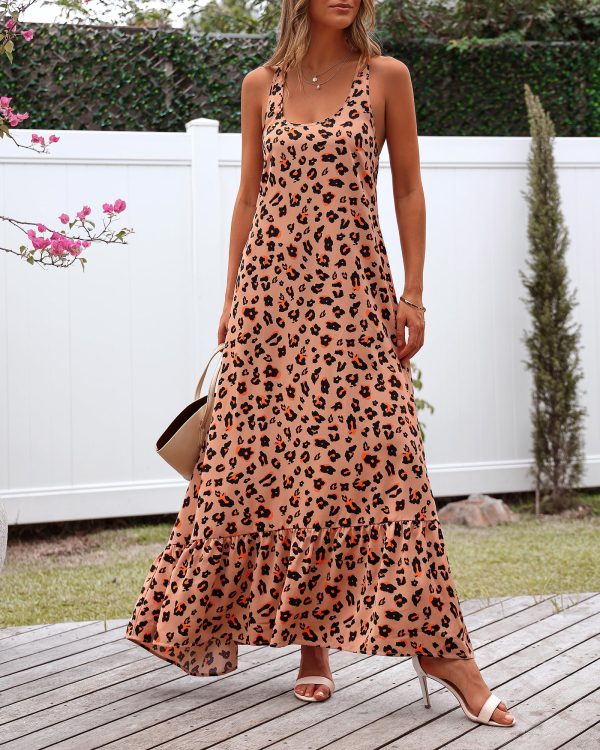 Casual Women's Summer Dresses 2025 Sundress Sleeveless Floral Boho Long Dresses Beach Vacation Clothes
