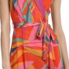 Women's Faux Wrap Shawl Collar High-Low Dress with Waist Tie