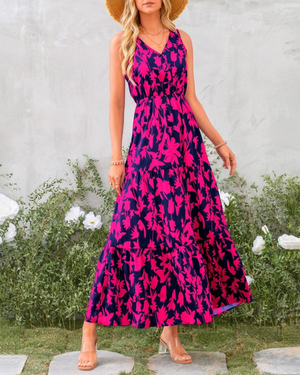 Women Summer Dresses Casual Sleeveless Maxi Dresses Cute Floral Long Dress Wedding Guest Dress