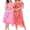 Women's Cotton Poplin V-Neck Tiered Feminine Easy Summer Vacation Dress