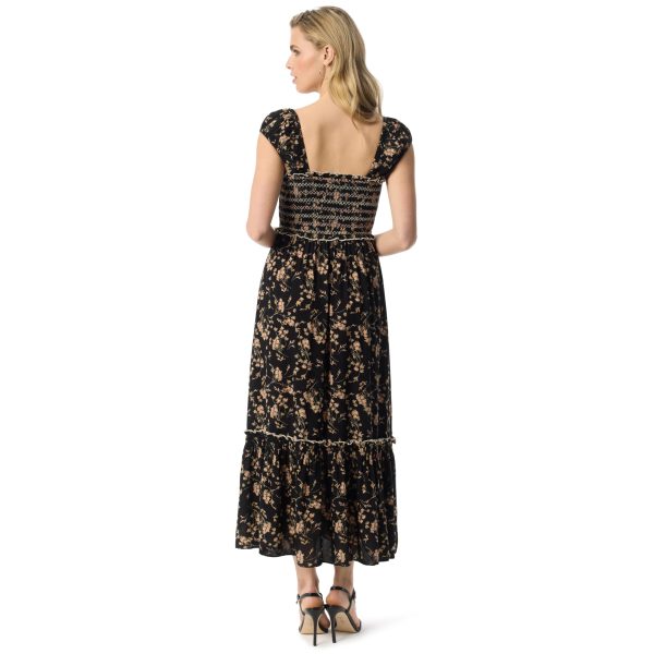 Women's Clarice Cap Sleeve Smocked 2 Tiered Maxi Dress Standard