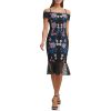 Women's Textured Knit Off The Shoulder Midi Dress, Sand Multi, 9