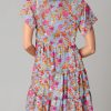 Womens Summer Casual Boho Floral Dresses V Neck Short Sleeve Sundresses Flowy Swing A-Line Mini Dress