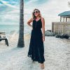 Sundress for Women 2025 Summer Spaghetti Strap Sleeveless High Waist Beach Long Maxi Dresses