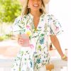 Casual Women Summer Sun Dress Loose Above The Knee V Neck Short Sleeve Floral and Geometric Dresses for Vacation
