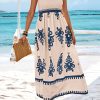 Womens Summer Boho Maxi Dress 2025 Casual Sleeveless Square Neck Floral Aline Smocked Beach Dresses with Pockets