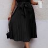 Womens Casual Midi Dresses Solid V Neck Short Sleeve Button Shirt Belted Dress with Pockets for Spring Summer 2025