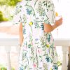 Casual Women Summer Sun Dress Loose Above The Knee V Neck Short Sleeve Floral and Geometric Dresses for Vacation