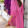 Womens Casual V Neck Summer Half Sleeve Bohemian Floral Mini Tunic Short Dresses