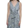 Women's Sleeveless Midi Faux Wrap Chiffon