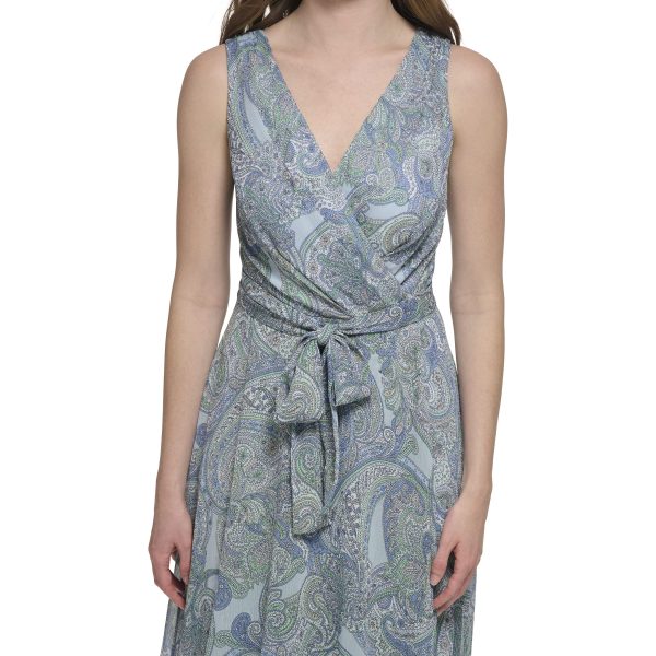 Women's Sleeveless Midi Faux Wrap Chiffon