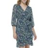 Paris Essential Floral Print Women’s Dresses with ¾ Sleeves