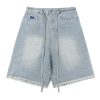 Rhinestone Denim Shorts Womens Jeans Pants Y2K Loose Fit Unisex Oversized Jorts Casual Streetwear Jeans Shorts