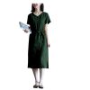 Women's V-Neck Linen Sundress - Strap A-Line Dress Sage