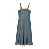 Retro Denim Dress Women's Waist Show Thin Tassel Sling Dress