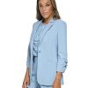 Women's 3/4 Ruched Sleeve One Button Blazer