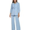 Women's 3/4 Ruched Sleeve One Button Blazer
