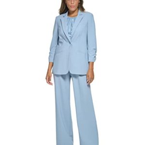 Women's 3/4 Ruched Sleeve One Button Blazer