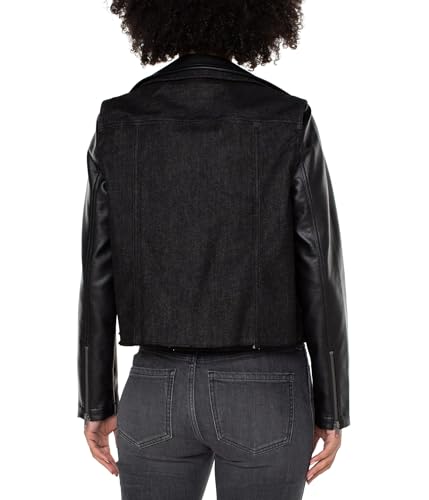 Women's Denim Hybrid Moto Jacket