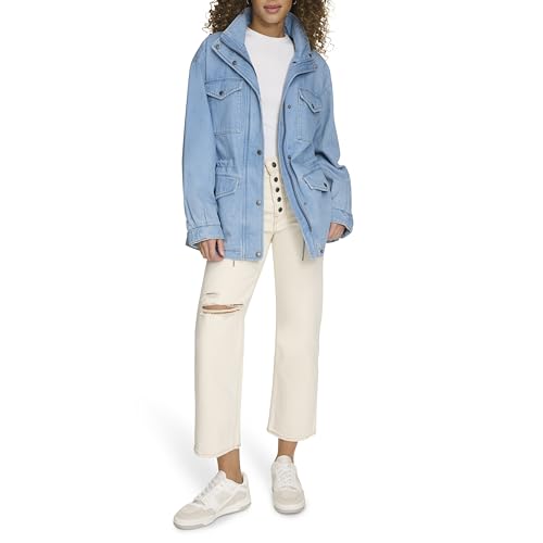 Women's 4-Pocket Stand Collar Military Jacket