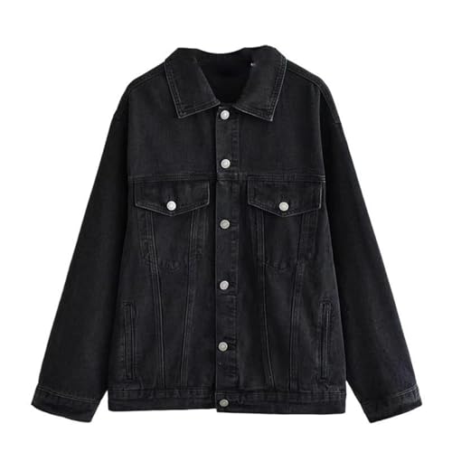 Women’s Denim Jacket Loose Retro Spring Autumn Casual Jean Coat for Women