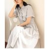 Women's Linen Sundress - Youth Loose Plus Size White
