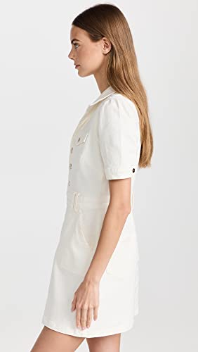 Women's Mayslie Denim Mini Dress Button Front Utility Pockets in Blank Canvas