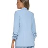Women's 3/4 Ruched Sleeve One Button Blazer