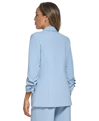 Women's 3/4 Ruched Sleeve One Button Blazer