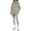 Women's Plus Four Pocket Hooded Military Jacket