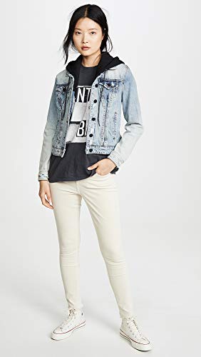womens Black Hooded Denim Jacket, Comfortable & Stylish Coat