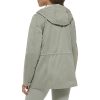 Women's Plus Four Pocket Hooded Military Jacket