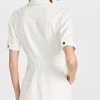 Women's Mayslie Denim Mini Dress Button Front Utility Pockets in Blank Canvas