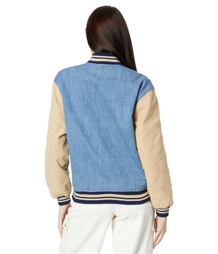 womens Women's Denim and Canvas Bomber Jacket