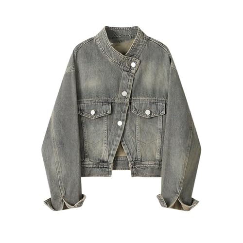 Women’s Denim Jacket Retro Short Autumn Casual Jean Coat for Women