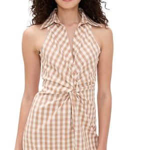 Women's Gingham Denim Sleeveless McKenna Dress