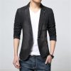 Mens Denim Fashion Cotton Vintage Suit Jacket Blue Coat Denim Jacket Slim Jeans