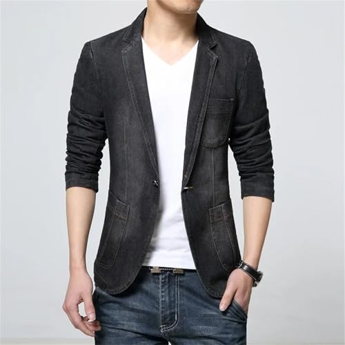 Mens Denim Fashion Cotton Vintage Suit Jacket Blue Coat Denim Jacket Slim Jeans